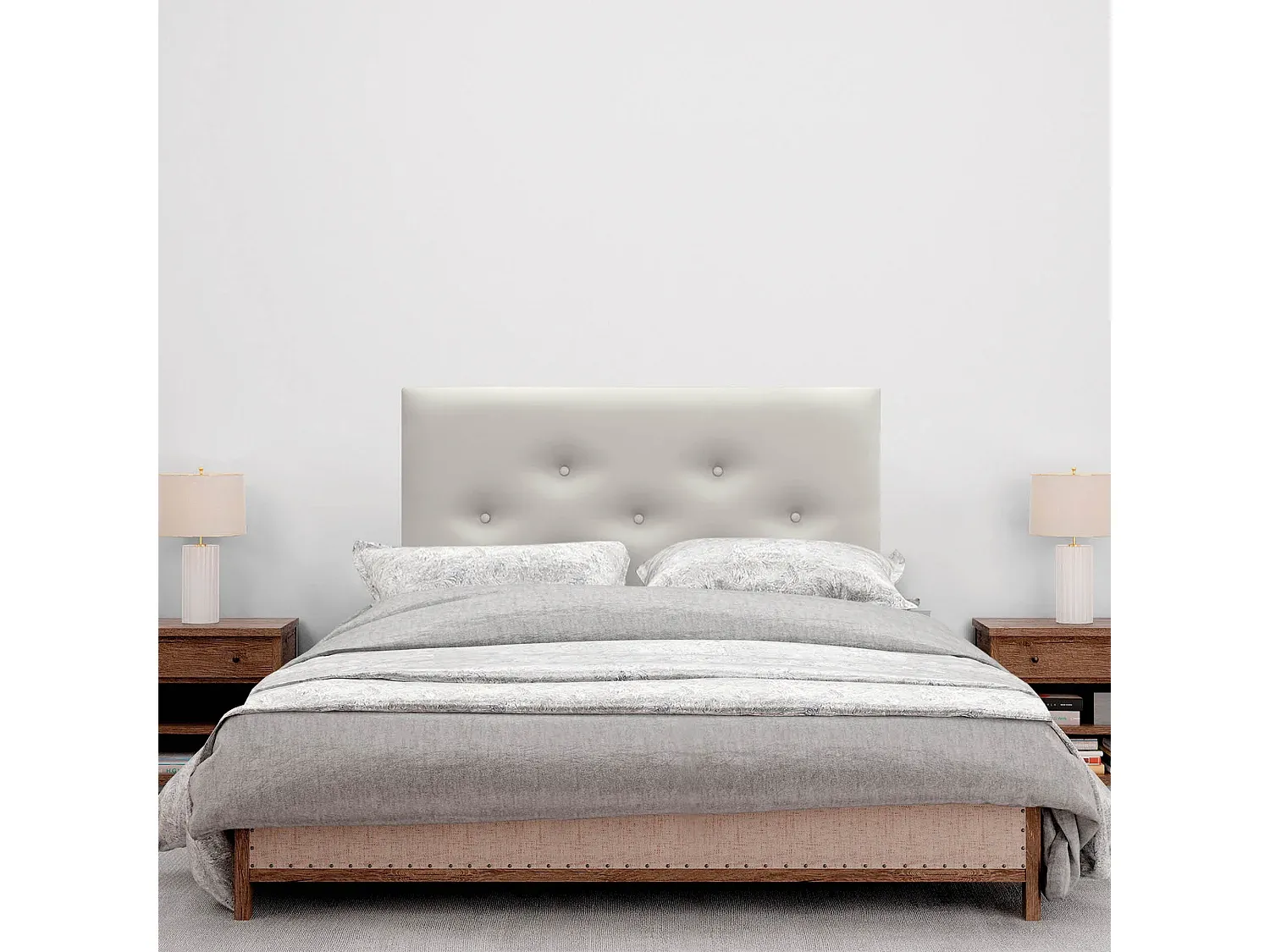 Kopfteil aus Naturleinen mit Paspelierung 160x50cm für Betten