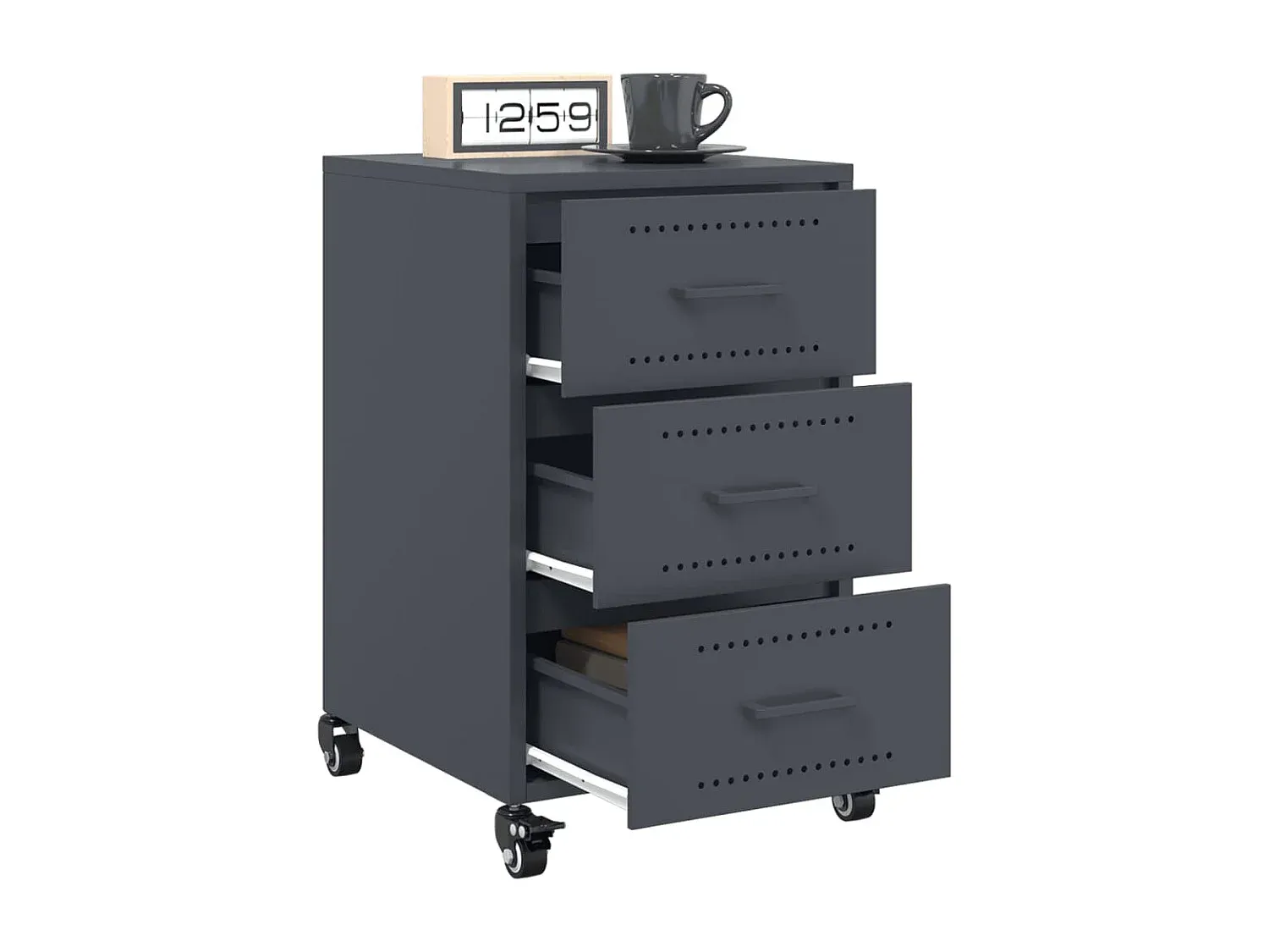 Moderner Nachttisch in Betongrau 50x39x47 cm