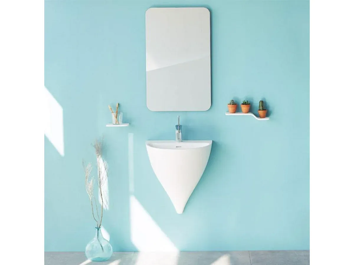 Badezimmerschrank zum Hängen aus Naturholz, Höhe 140 cm