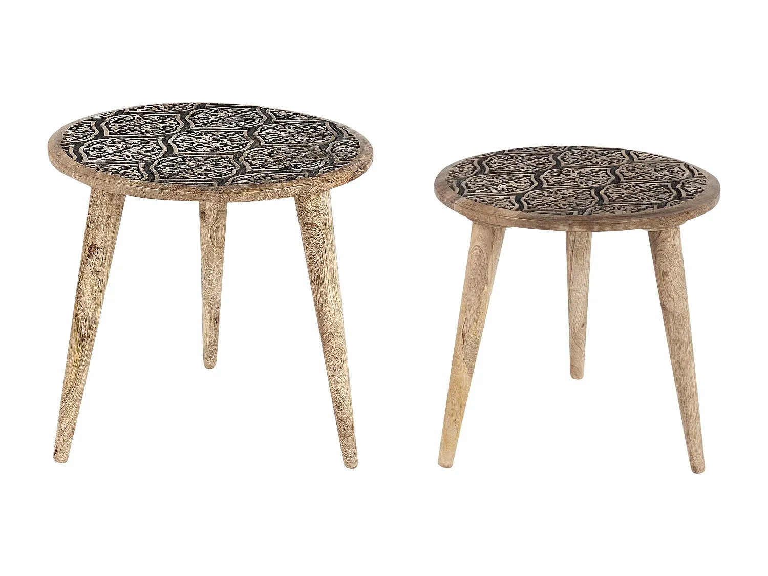 Beistelltisch in Rot-Ocker