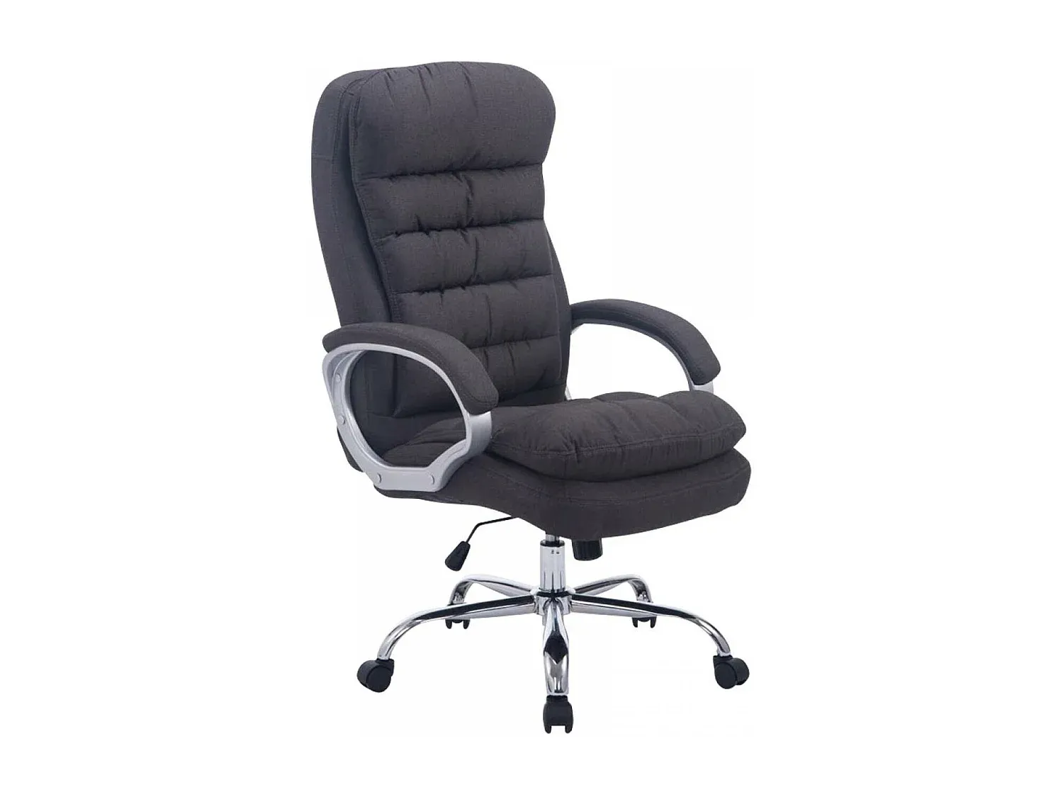 Ergonomischer Bürostuhl mit Kunstlederbezug, Walnussholz und Cremefarben