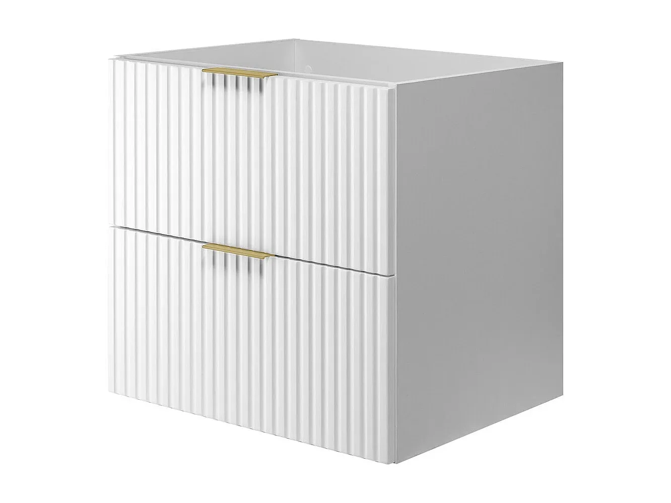 Hängender Unterschrank mit rundem Doppelwaschbecken