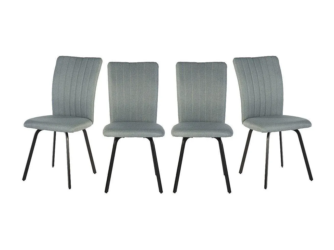 Stoffstühle mit Metallbeinen, 2er-Set, L47 cm