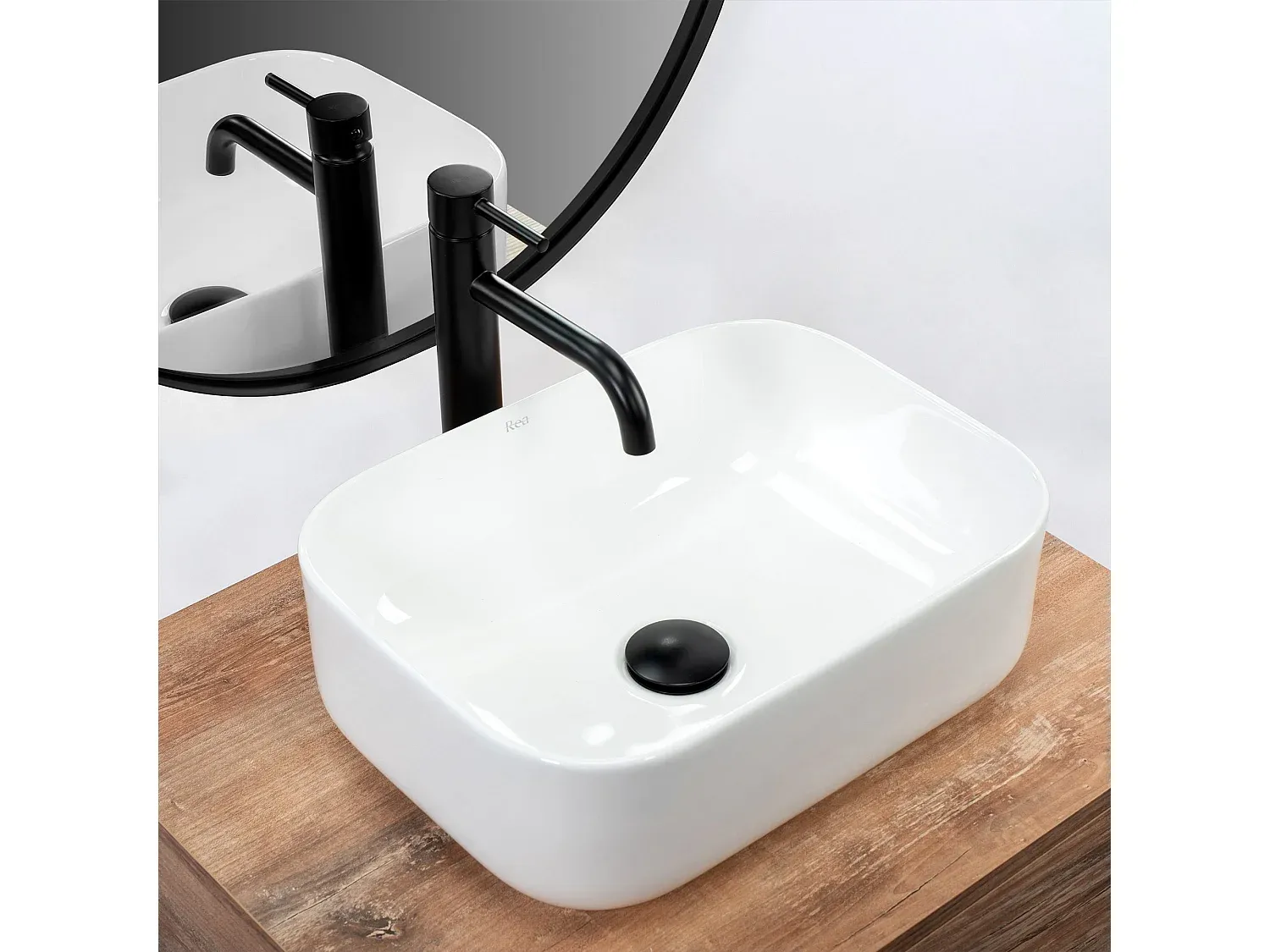 Modernes rechteckiges Aufsatzwaschbecken 50 x 31 cm