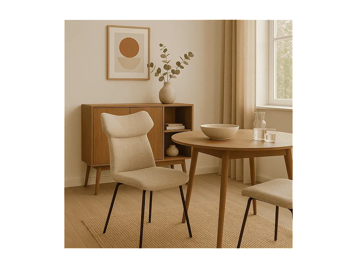 Moderner Esszimmerstuhl aus Kunstleder und Holz