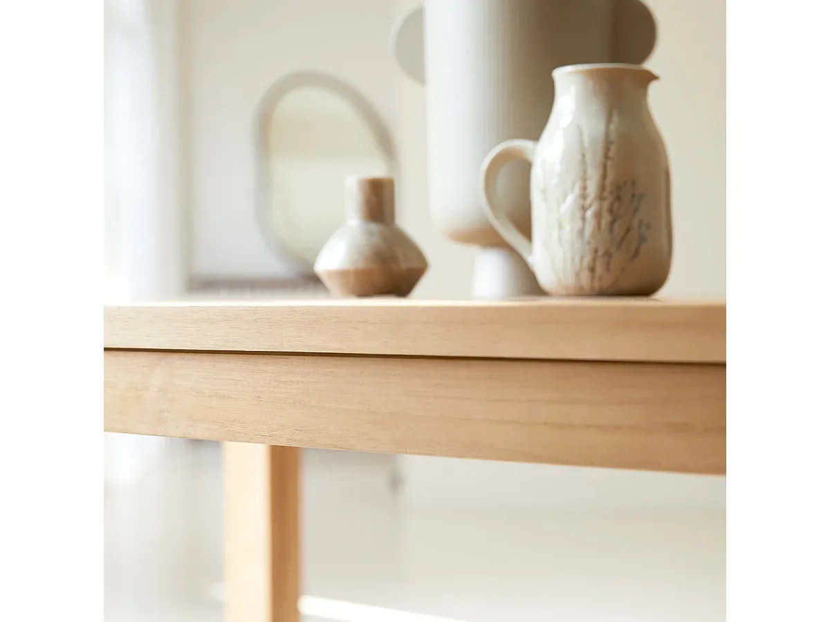 Esstisch aus Mangoholz mit Stahlbeinen, 160x90 cm