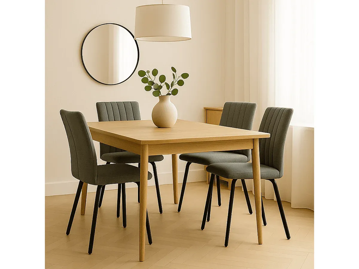 Stoffstühle mit Metallbeinen, 2er-Set, L47 cm