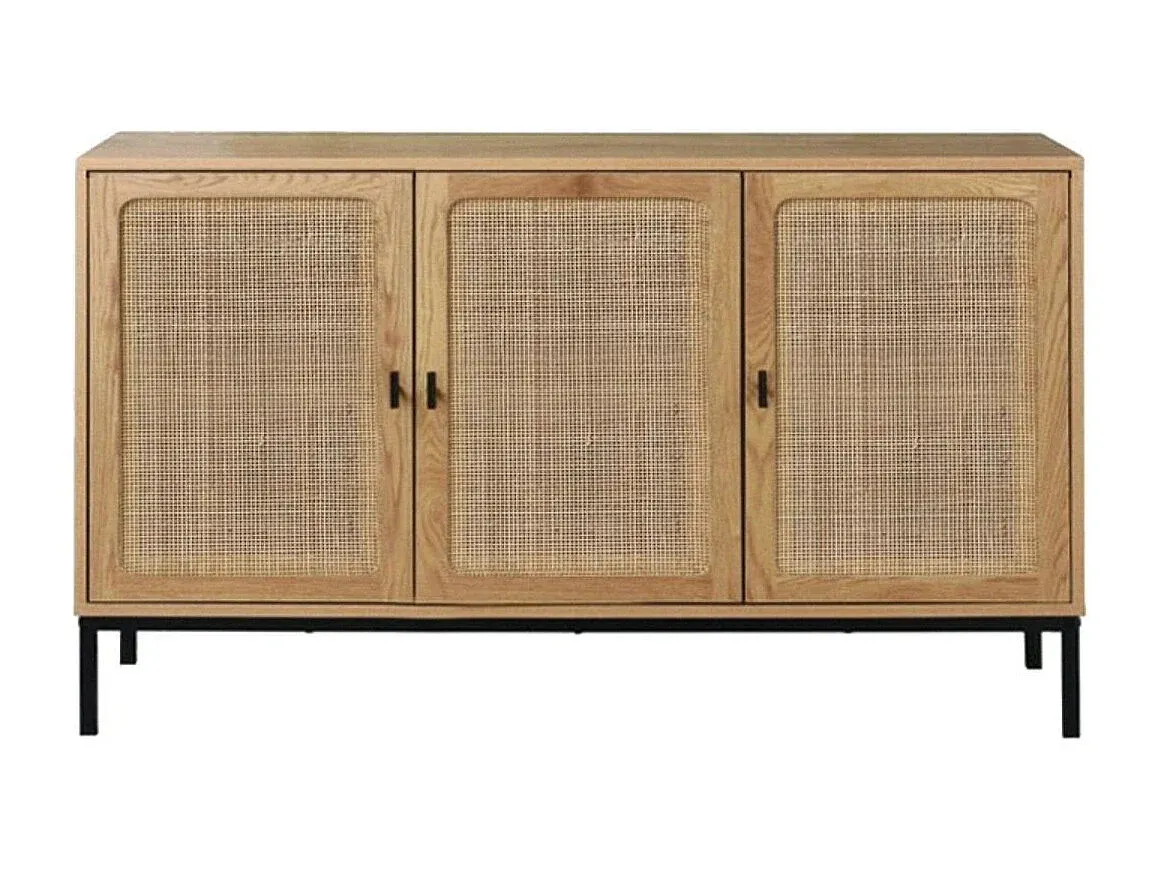 Moderne Kommode in Beton- und Schwarz-Hochglanzoptik