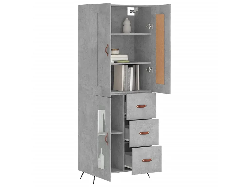Modernes Weißes Highboard aus Holzwerkstoff 34,5x34x180 cm