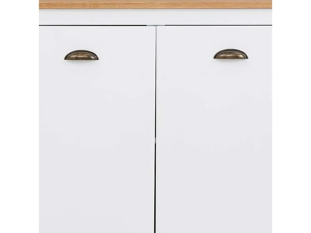 Sideboard mit drei Türen und Rattangeflecht - 120 cm