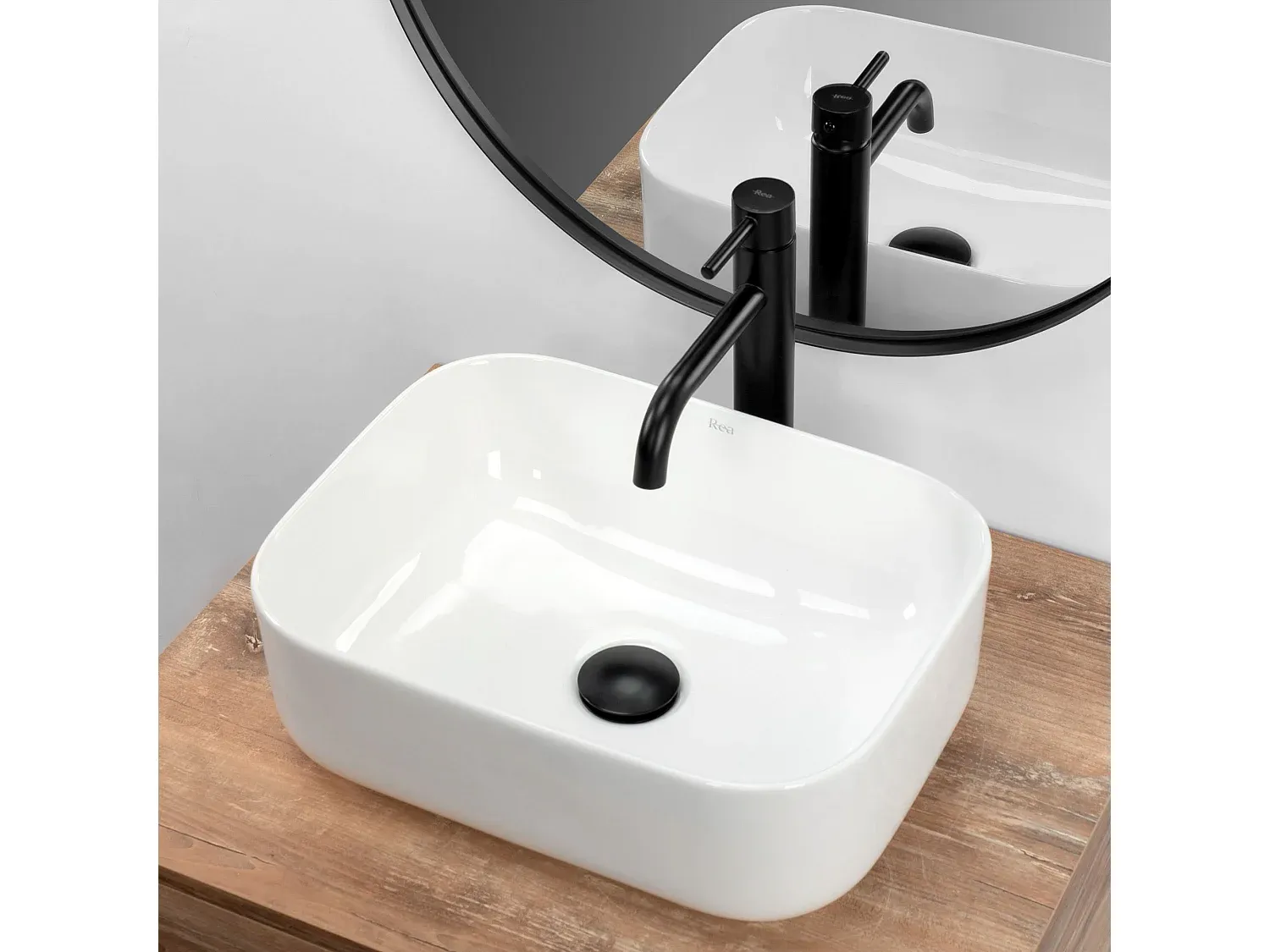 Modernes rechteckiges Aufsatzwaschbecken 50 x 31 cm