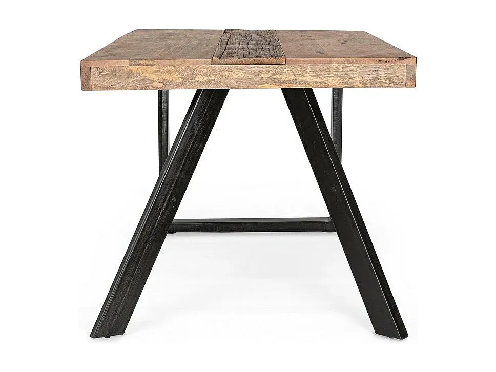 Esstisch Akazie Massivholz mit Messing-Basis