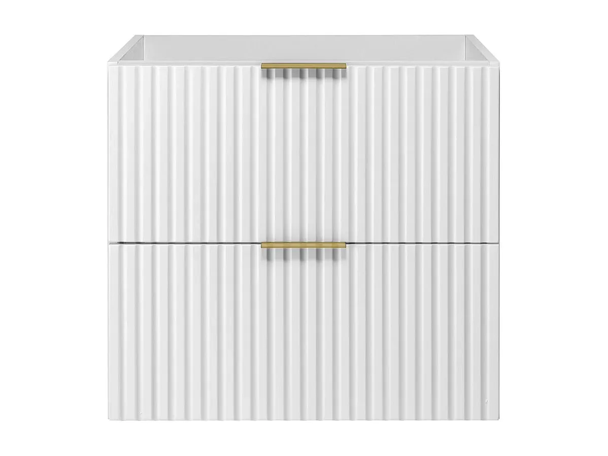 Hängender Unterschrank mit rundem Doppelwaschbecken