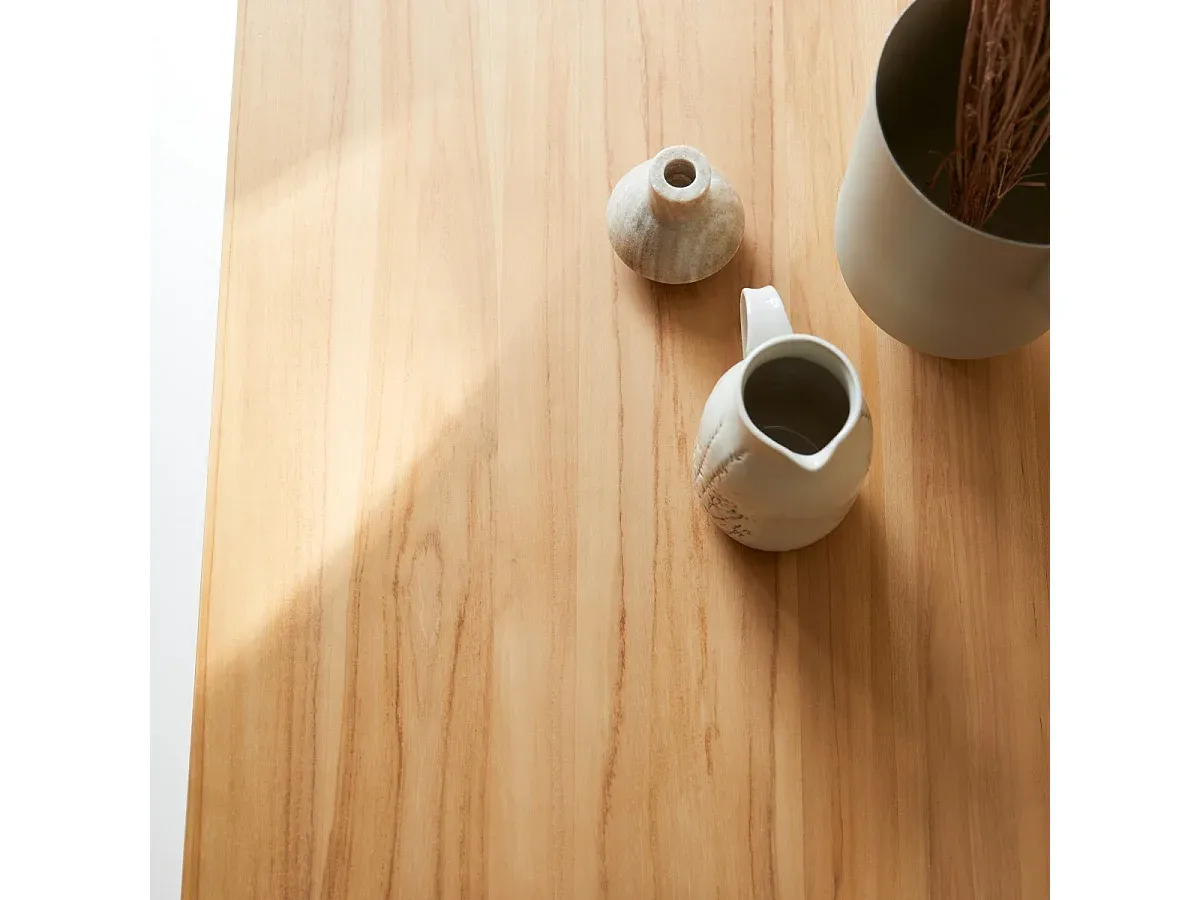 Esstisch aus Mangoholz mit Stahlbeinen, 160x90 cm