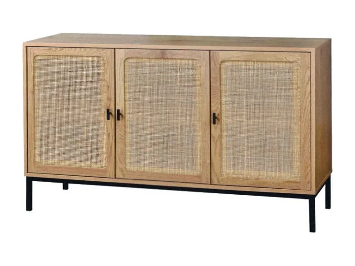 Moderne Kommode in Beton- und Schwarz-Hochglanzoptik