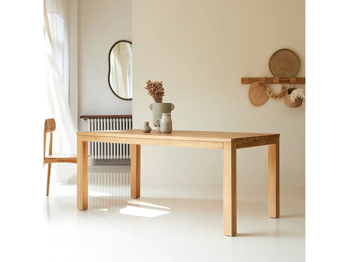 Esstisch aus Mangoholz mit Stahlbeinen, 160x90 cm