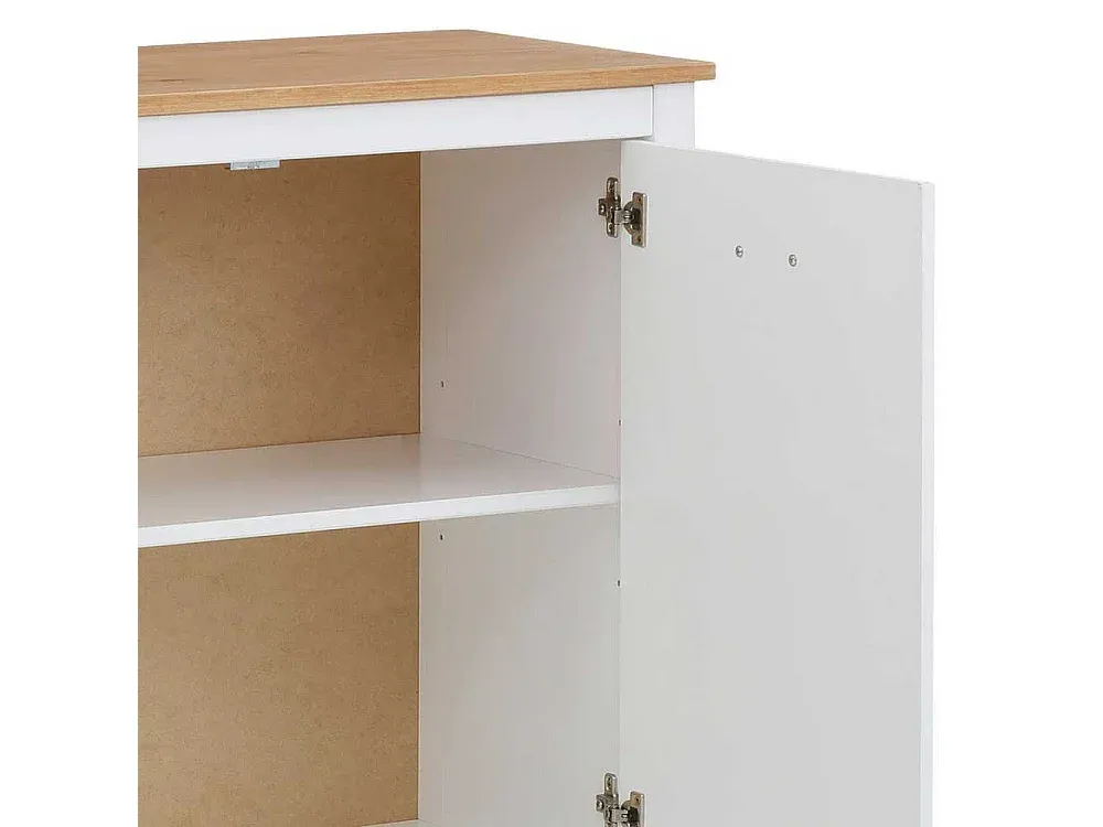 Sideboard mit drei Türen und Rattangeflecht - 120 cm