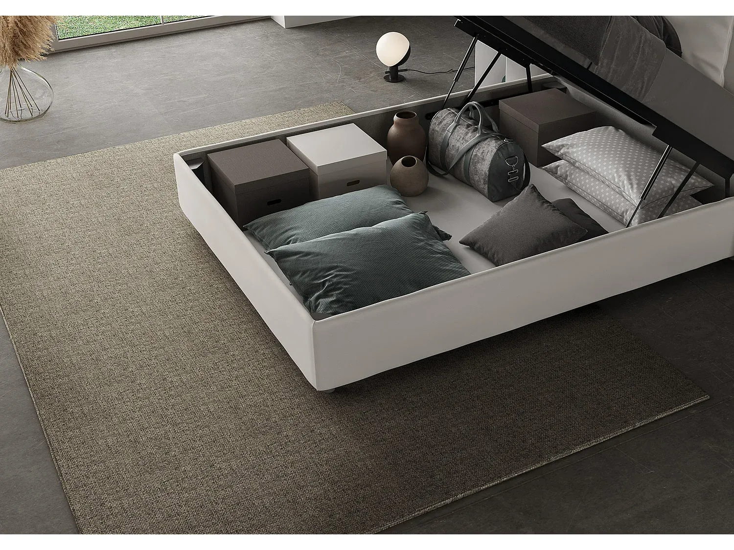 Polsterbett mit Stauraum 120x200 cm in Blau