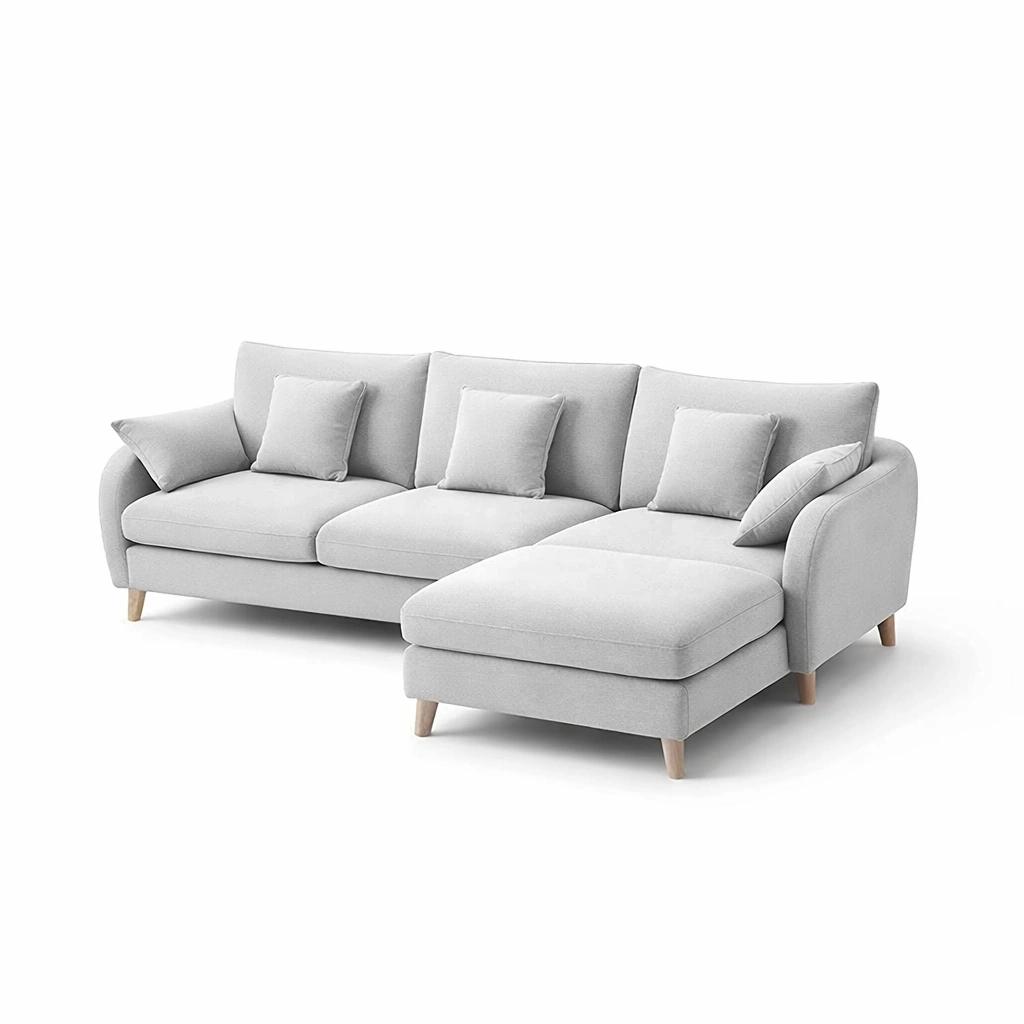 Modernes U Form Ecksofa mit Ottomane 274 cm Grosses Wohnzimmer Sofa 3 Sitzer-vorqira