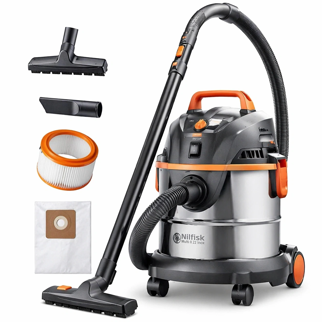 Nass Trockensauger 22L Edelstahl Industriestaubsauger 1200W fuer Haushalt Werkstatt Auto-vorqira