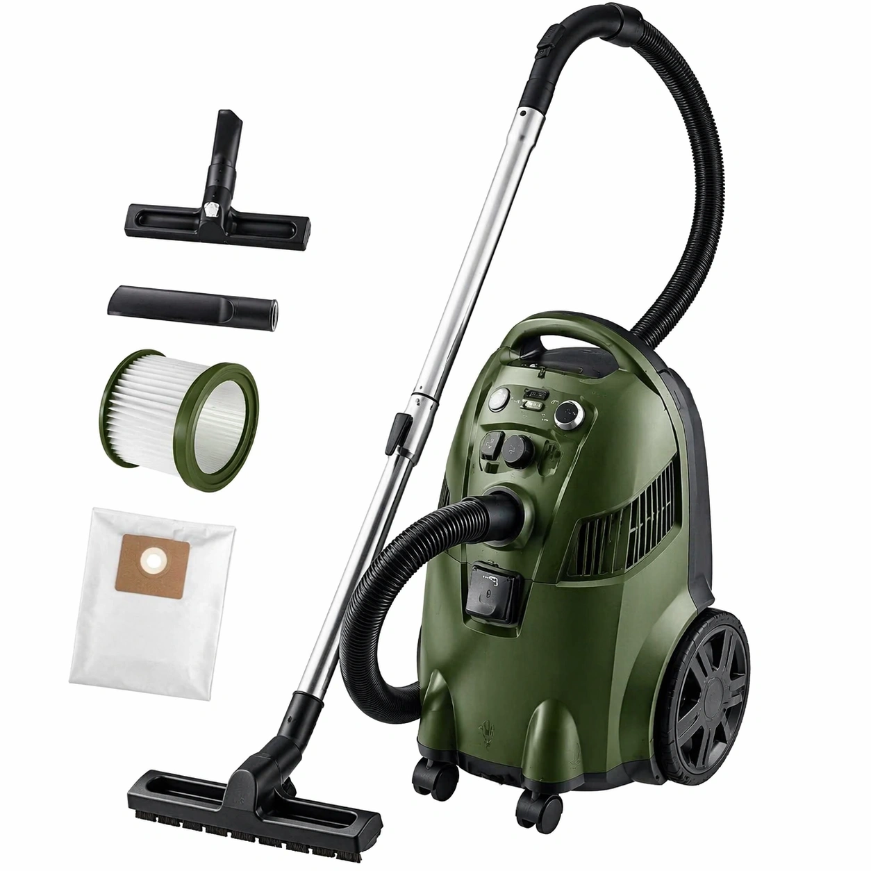 Nass und Trockensauger 30L Hochleistung Industriestaubsauger mit Zubehoer, 1400W, fuer Haus Garten Auto �C Gruen-vorqira