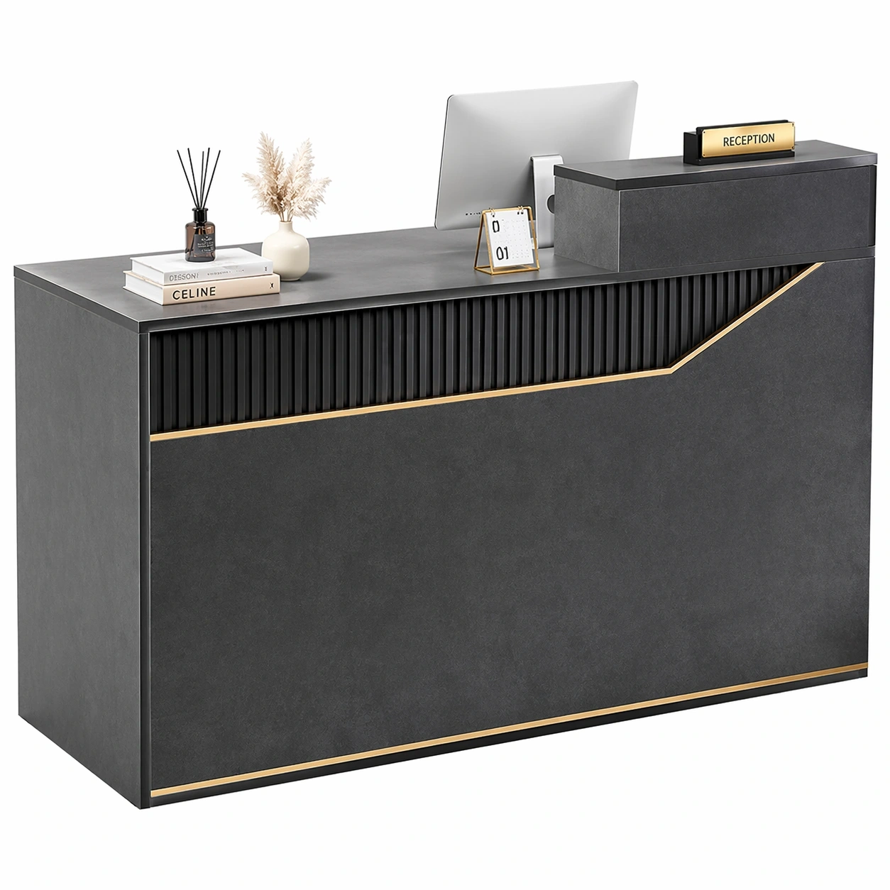 Moderner Empfangstresen mit Schloss Schublade, Grosses Verkaufstresen fuer Geschaeft Salon Buero, Minimalistisches Design-vorqira