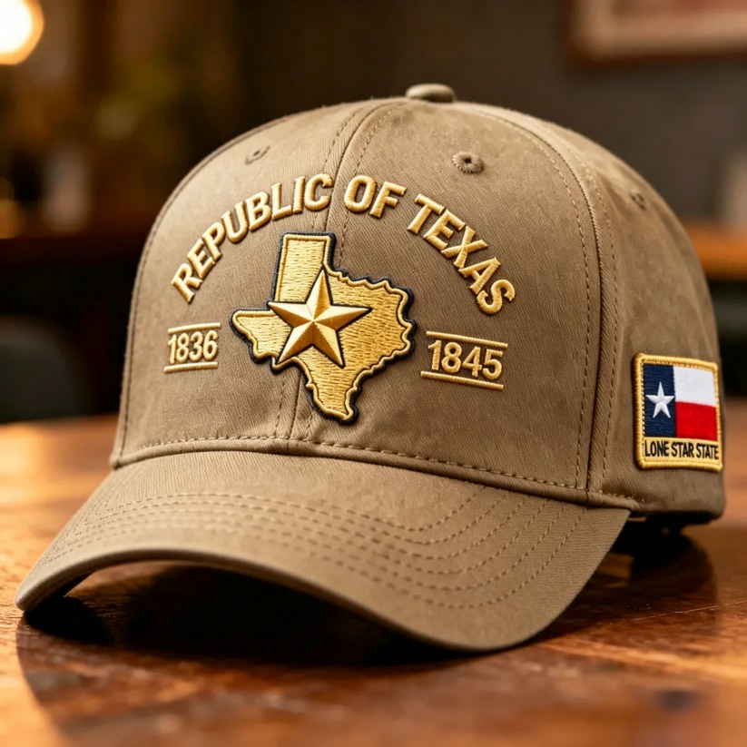 🔥 Republic of Texas Embroidered Hat – Premium Lone Star Heritage Cap