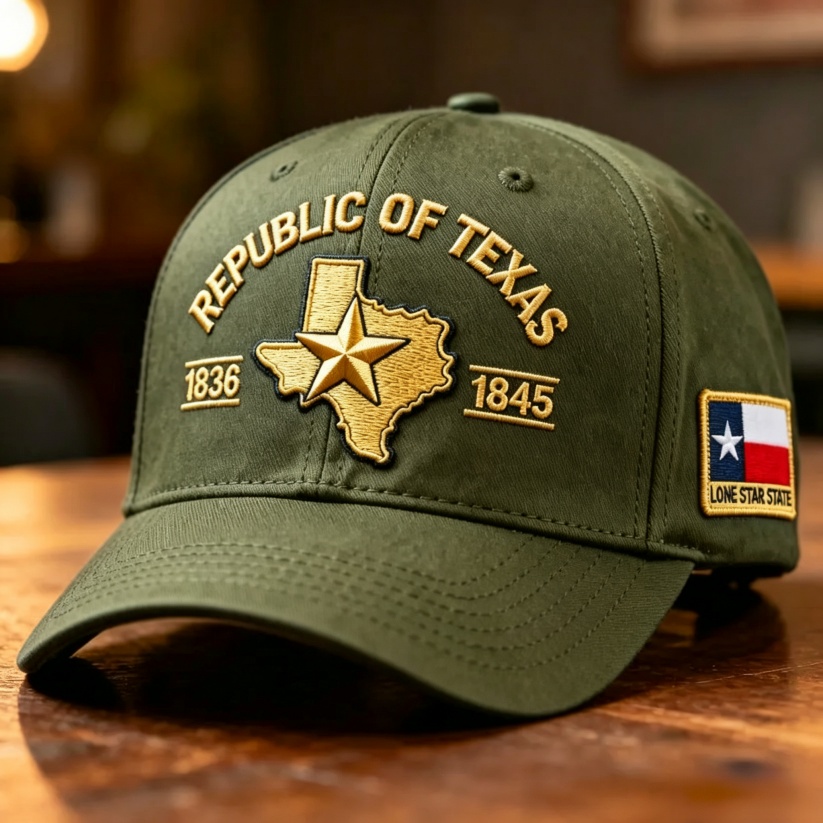 🔥 Republic of Texas Embroidered Hat – Premium Lone Star Heritage Cap