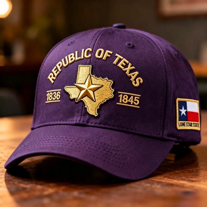 🔥 Republic of Texas Embroidered Hat – Premium Lone Star Heritage Cap