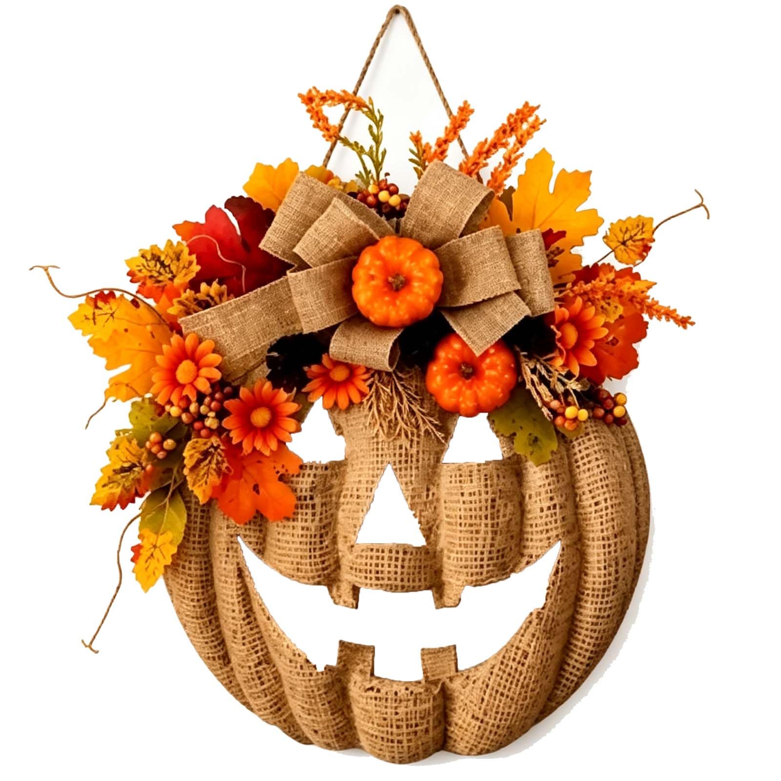 🎃 Remote Controlled LED Pumpkin Wreath | Farmhouse Fall Porch Decor ⭐672 Reviews | 60% Off Limited Time