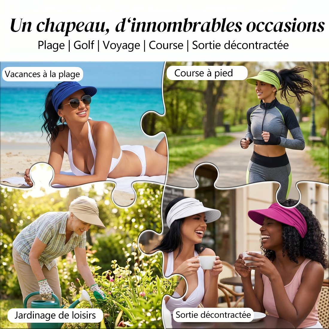 👒Sun protection hat UPF 50+ for horse queue | Large board, respirant, pliable