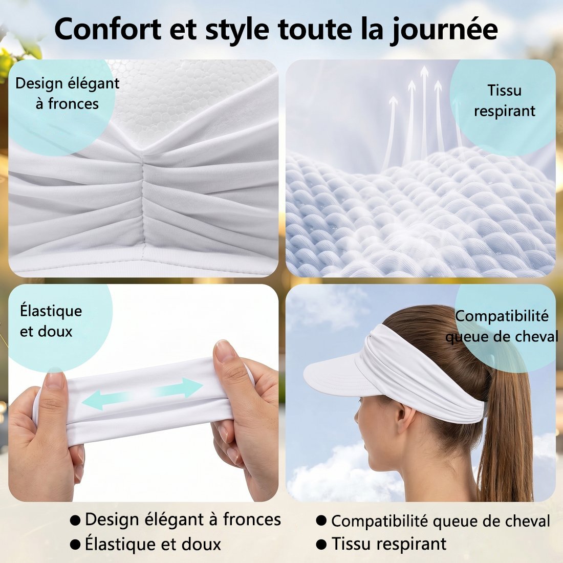 👒Sun protection hat UPF 50+ for horse queue | Large board, respirant, pliable
