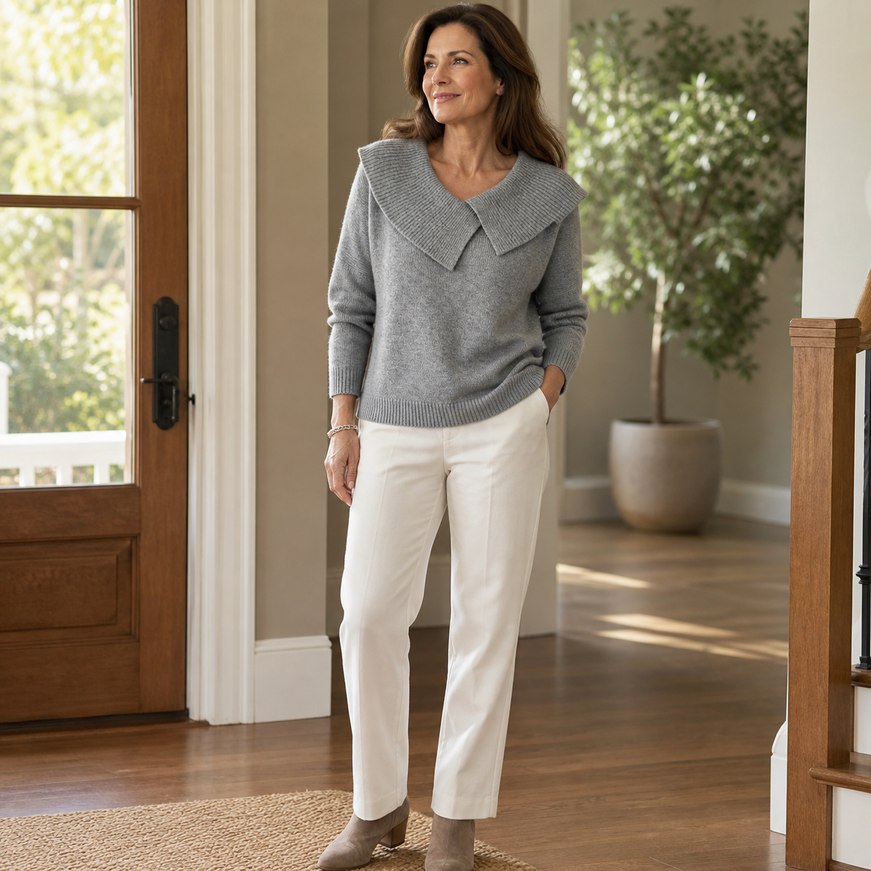 A soft knit layer that makes simple plans feel special.