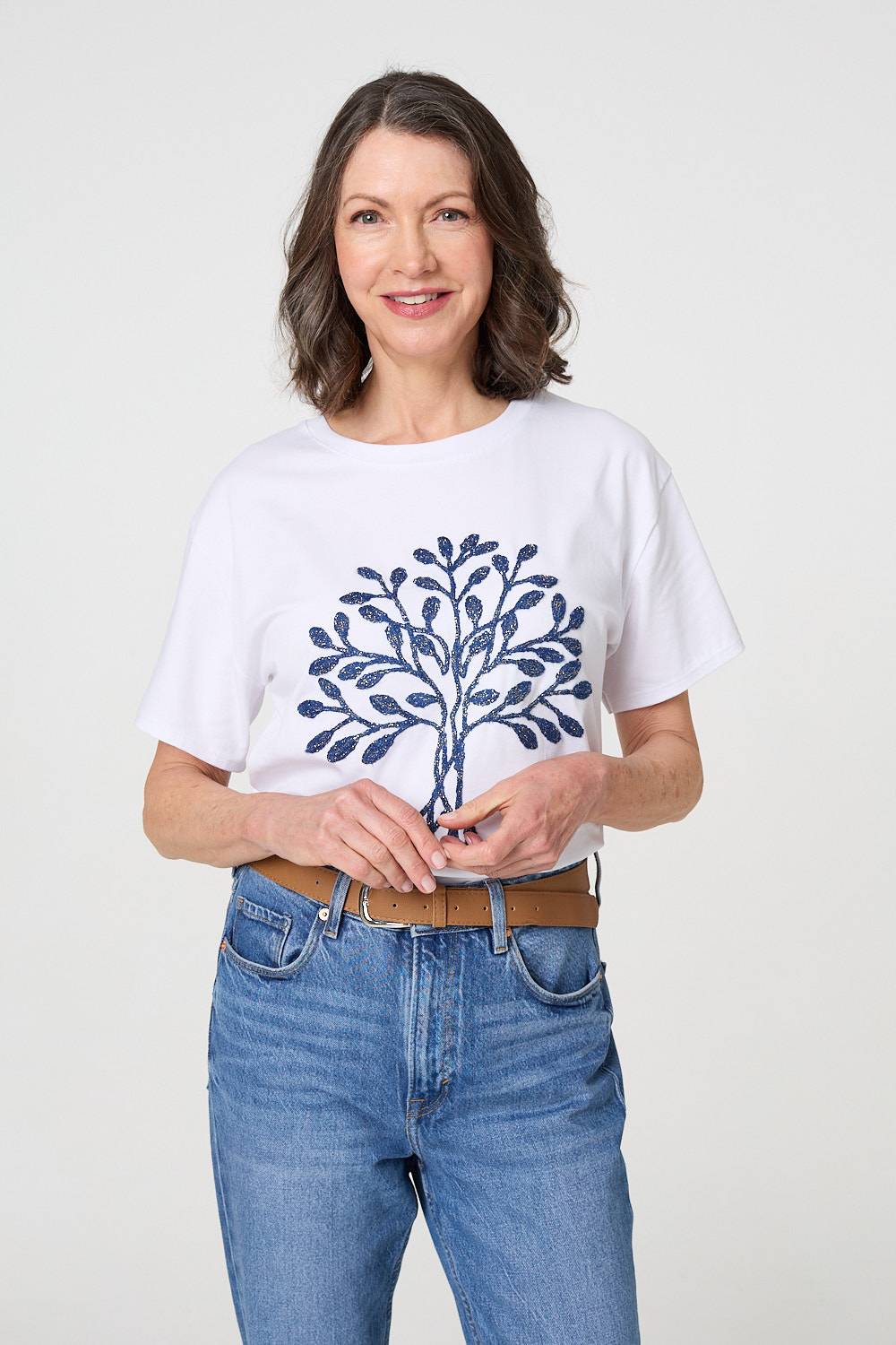 Sparkly Graphic Print Short Sleeve T-Shirt