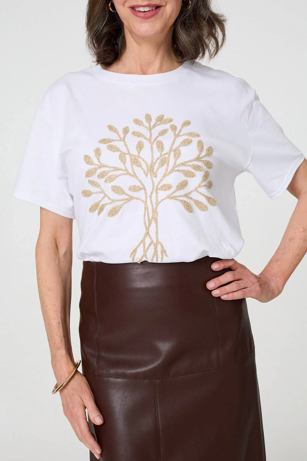Sparkly Graphic Print Short Sleeve T-Shirt