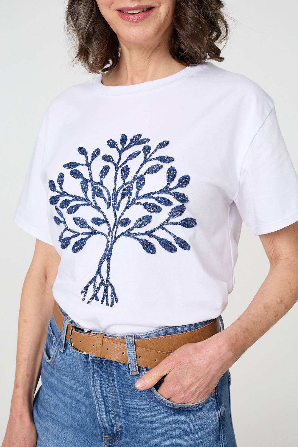 Sparkly Graphic Print Short Sleeve T-Shirt