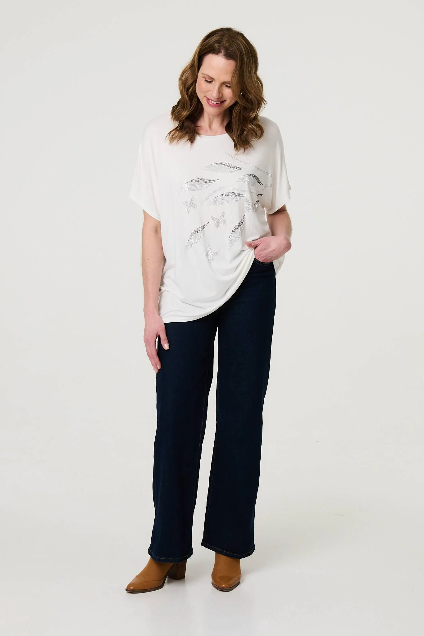 Sparkly Embellished Relaxed T-Shirt