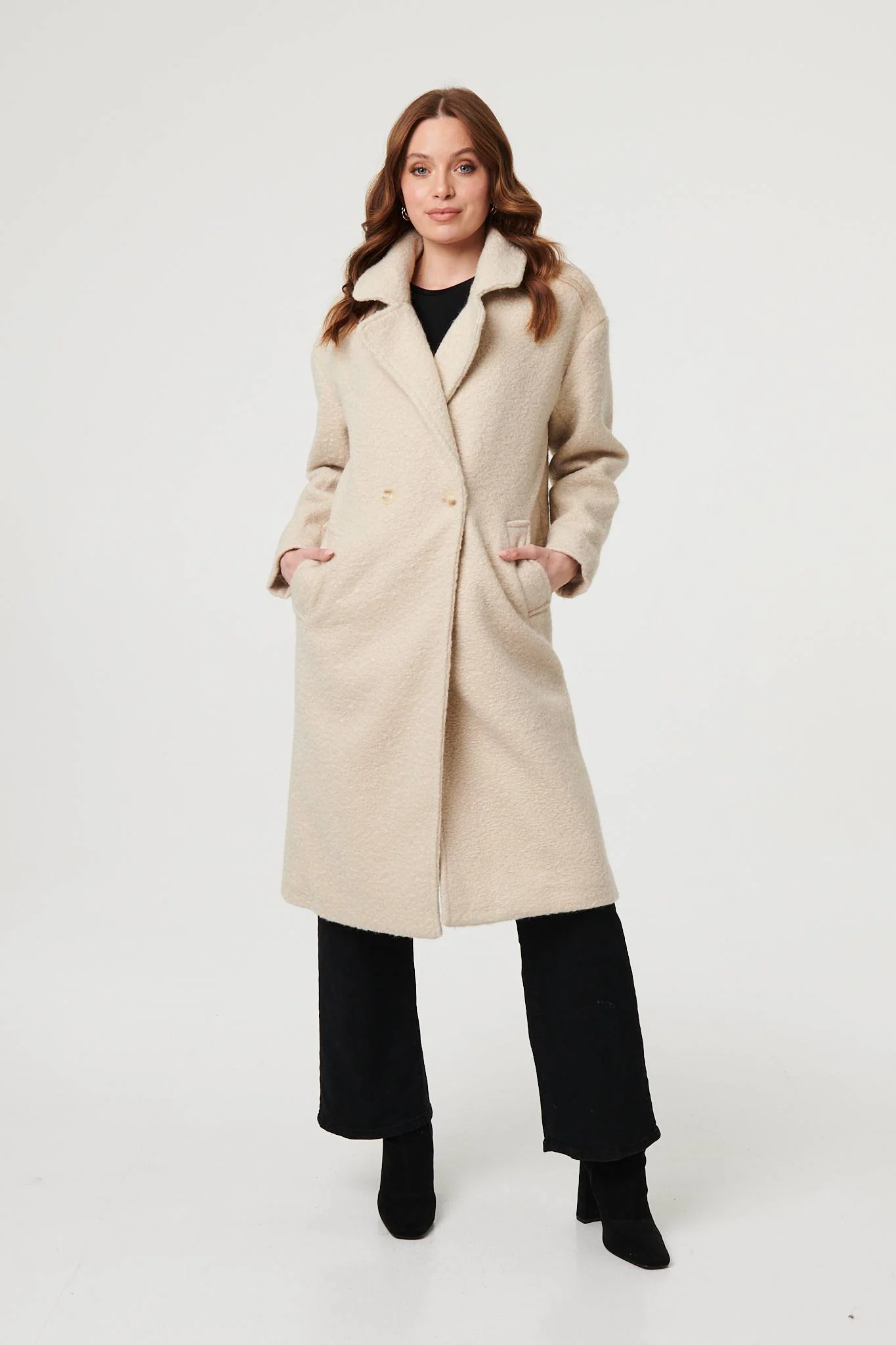 Texture Long Sleeve Oversized Coat