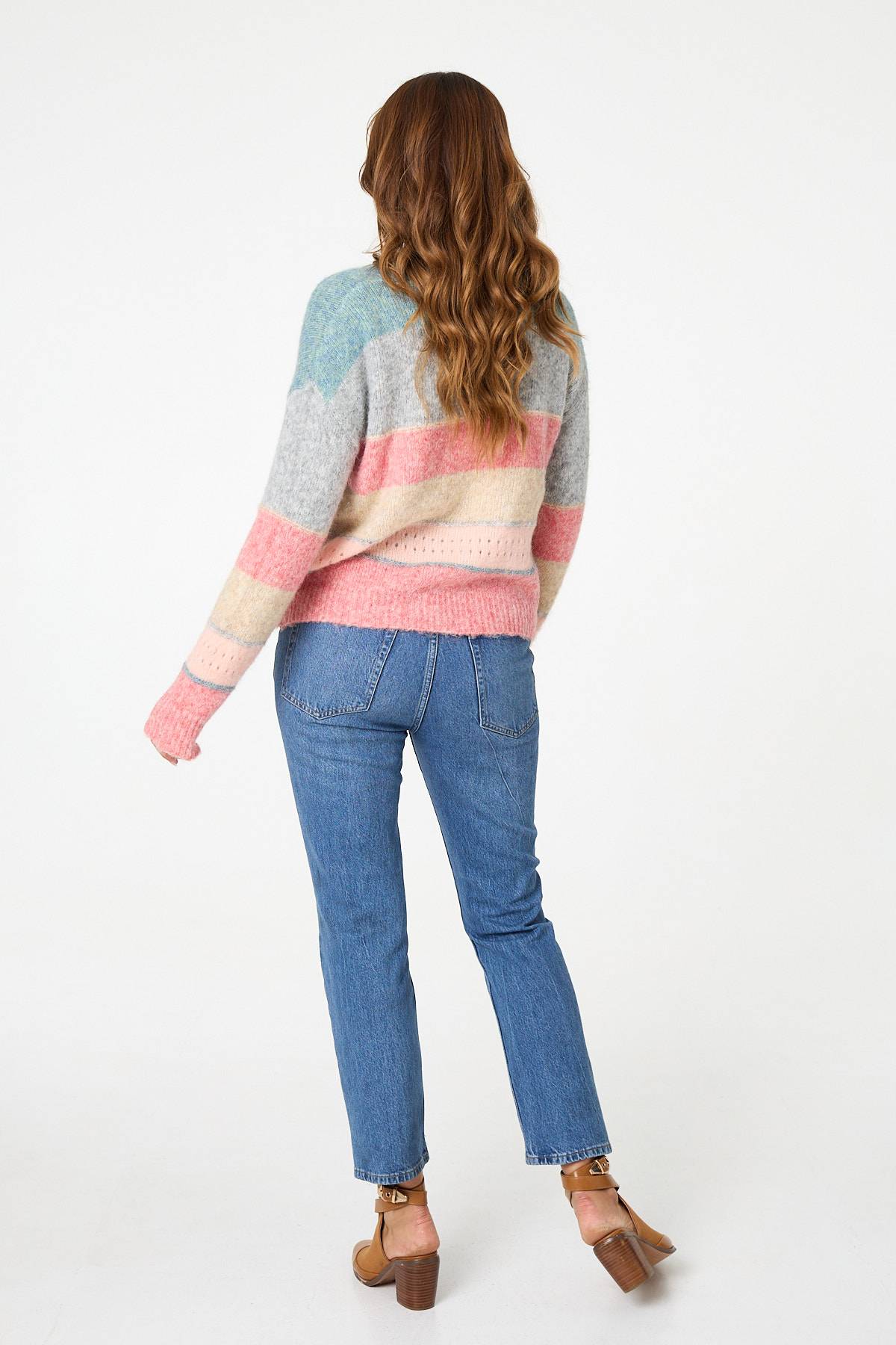 Striped Textured Long Sleeve Jumper