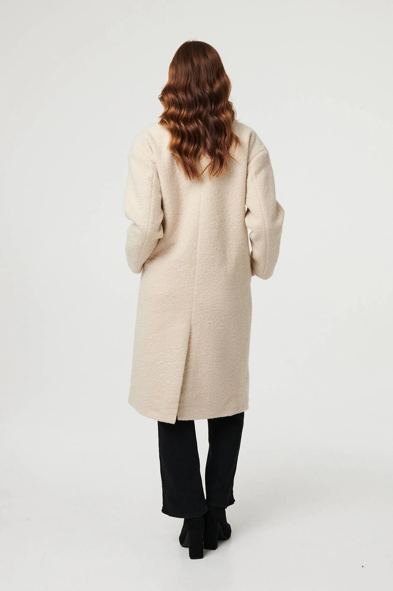 Texture Long Sleeve Oversized Coat