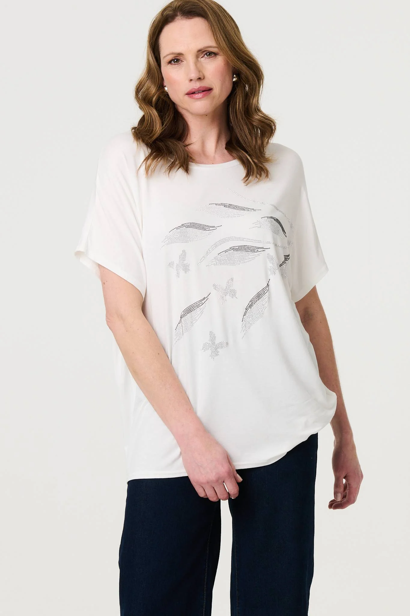 Sparkly Embellished Relaxed T-Shirt