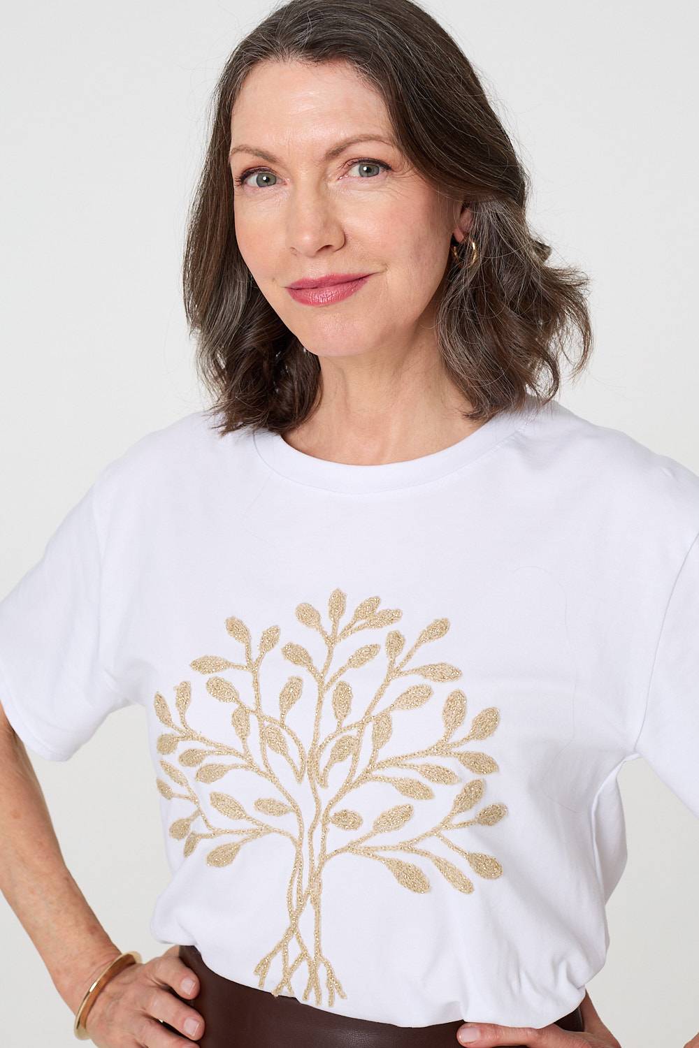 Sparkly Graphic Print Short Sleeve T-Shirt
