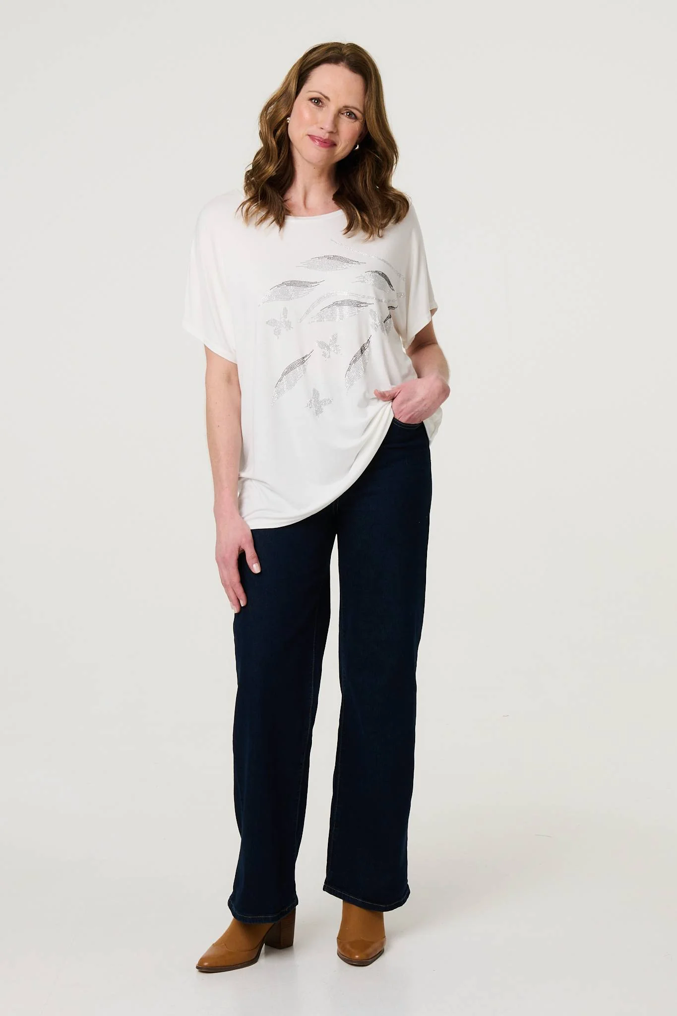 Sparkly Embellished Relaxed T-Shirt