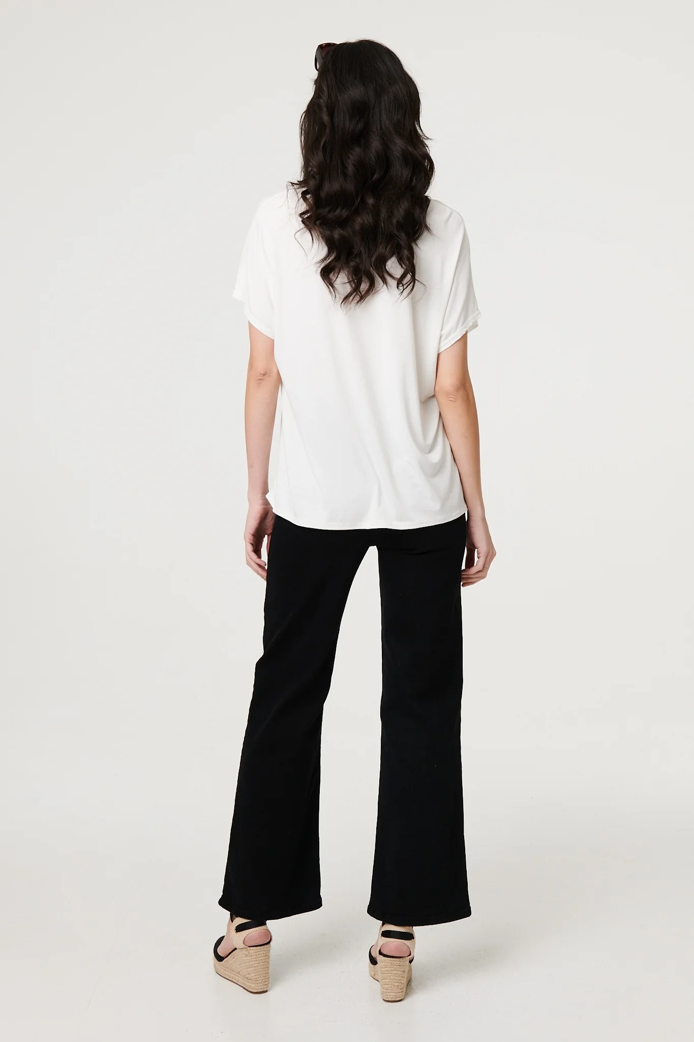 Sparkly Feather Print Relaxed T-Shirt