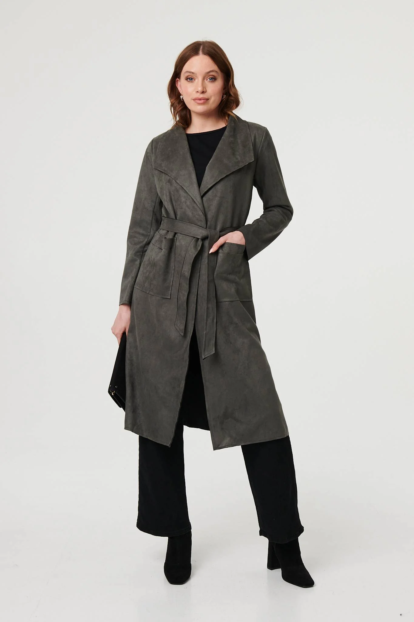 Tie Waist Longline Trench Coat