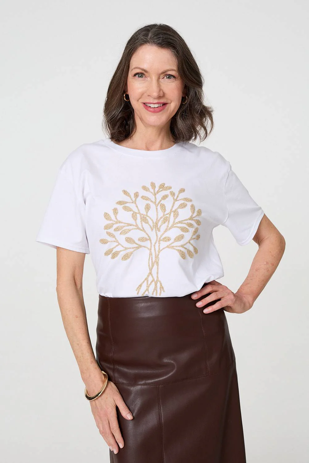 Sparkly Graphic Print Short Sleeve T-Shirt