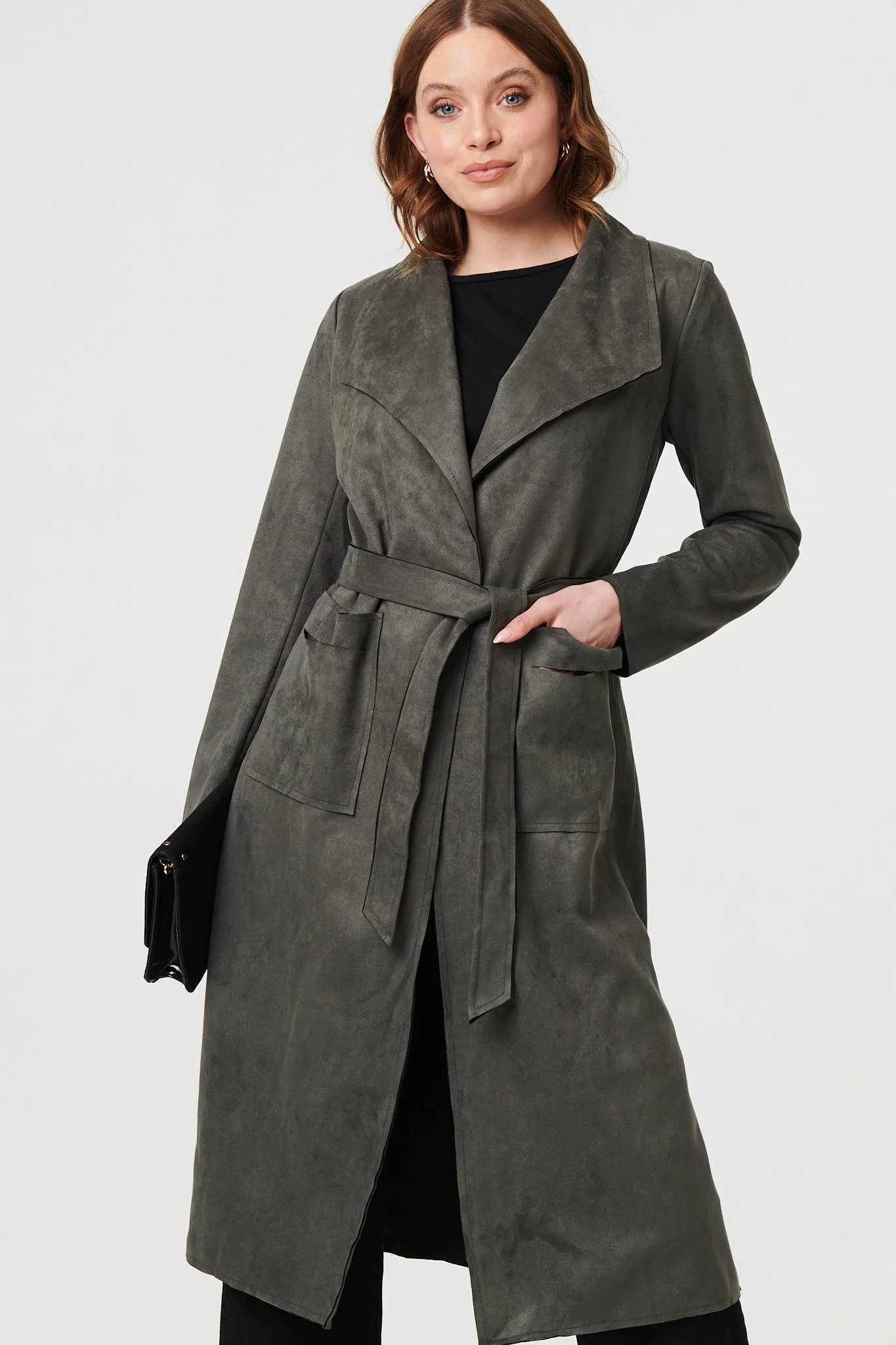 Tie Waist Longline Trench Coat