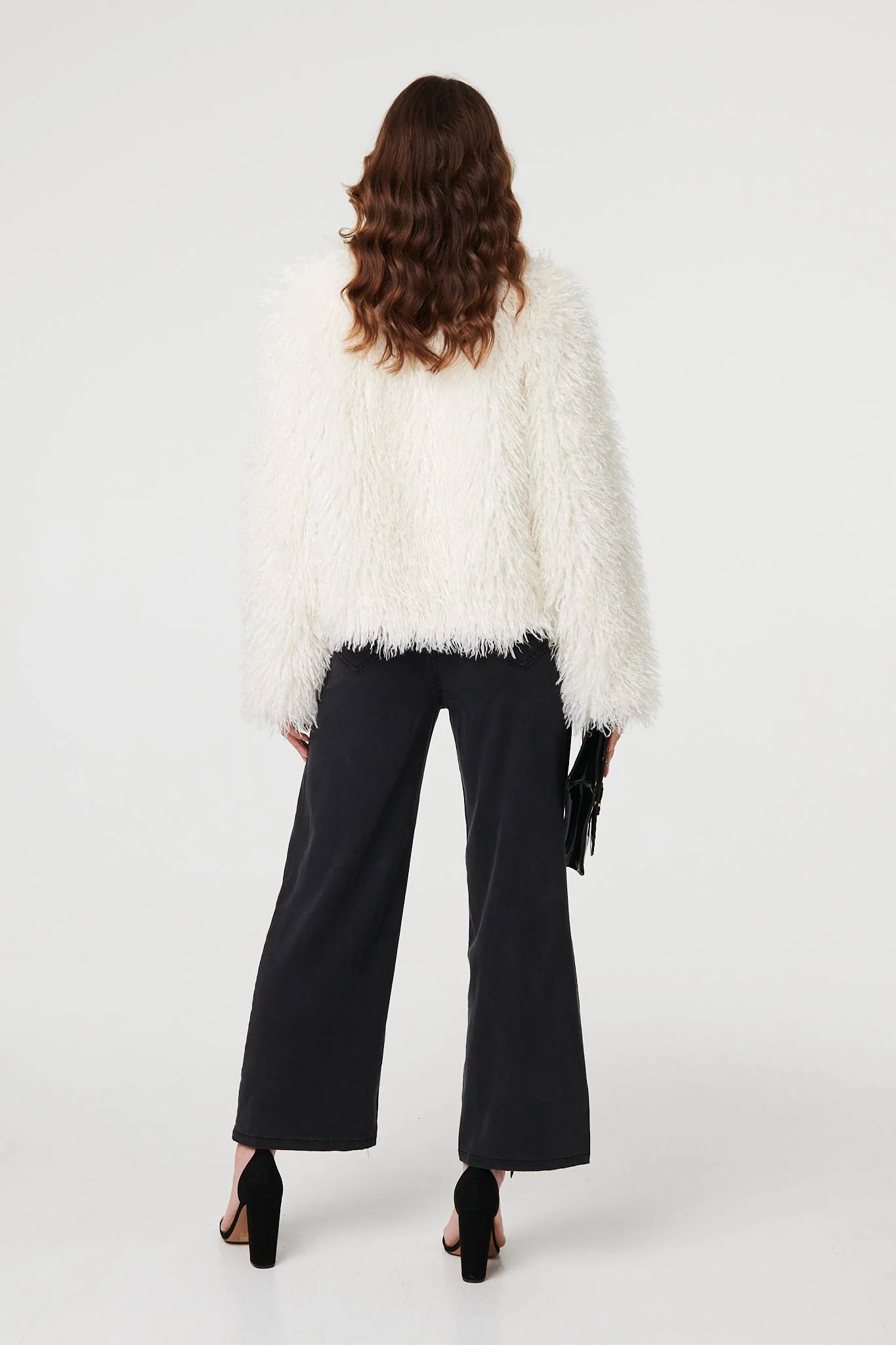 Faux Fur Textured Cropped Jacket