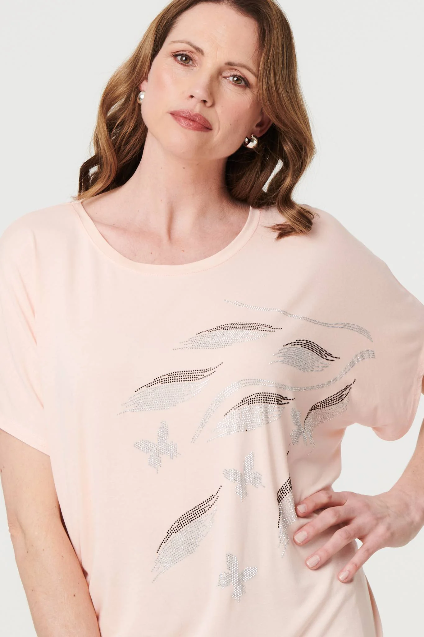 Sparkly Embellished Relaxed T-Shirt