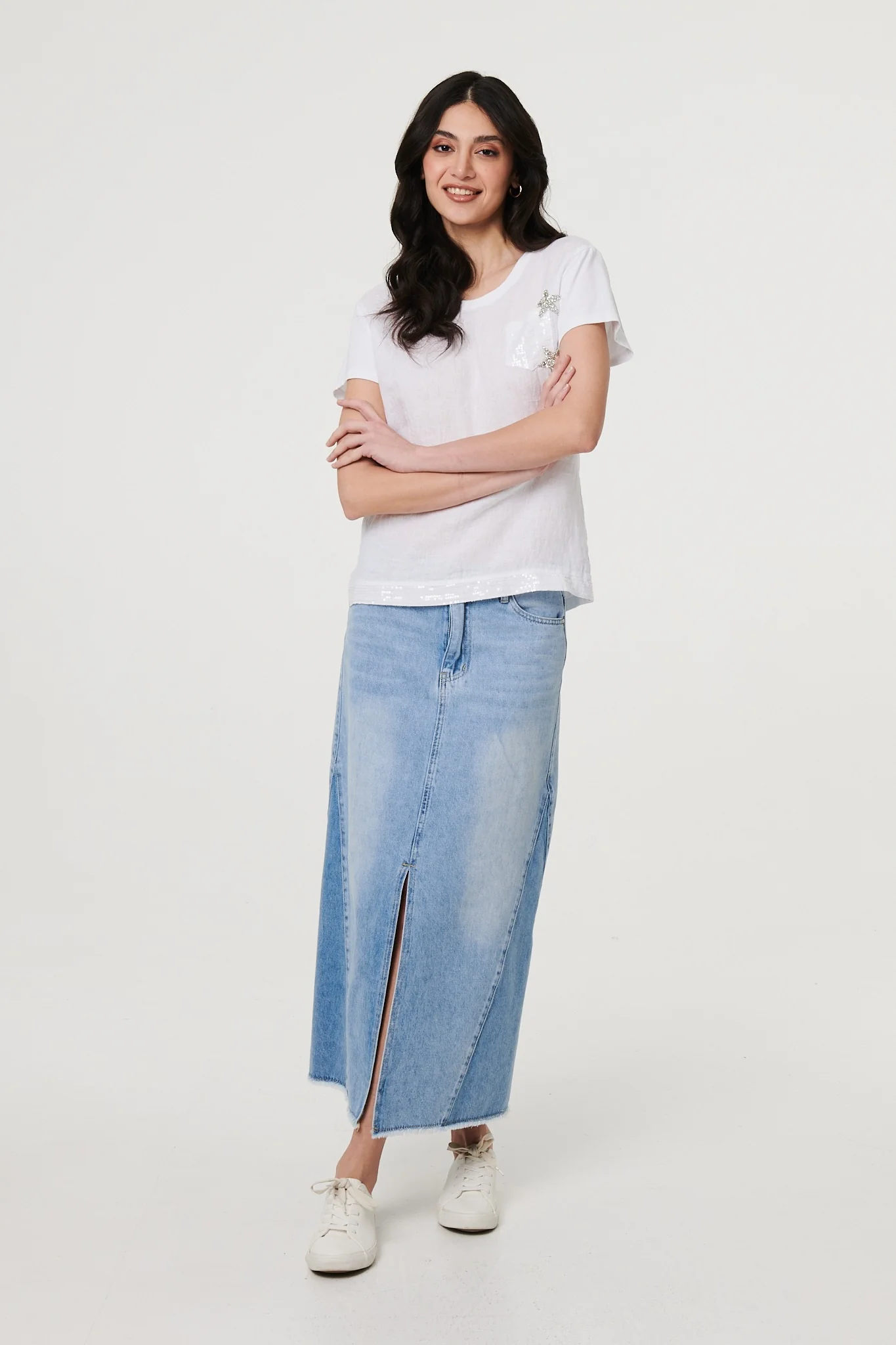 Metallic Star Detail Relaxed T-Shirt